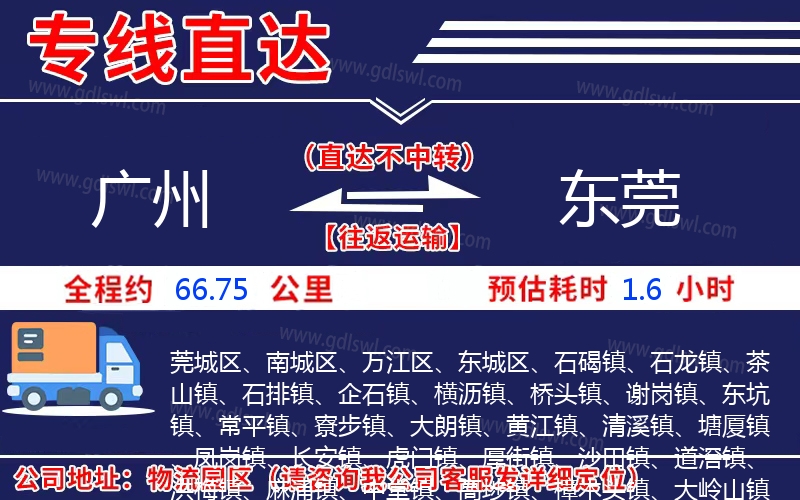 廣州到東莞物流公司 廣州到東莞物流公司