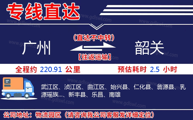 廣州到韶關(guān)物流公司 廣州到韶關(guān)物流公司