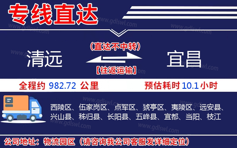 清遠到宜昌物流公司