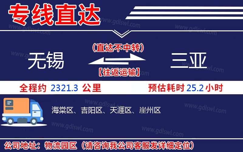 無錫到三亞物流公司 無錫到三亞物流公司