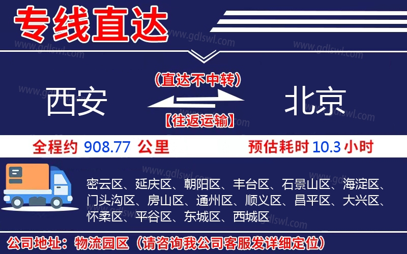 西安到北京物流公司 西安到北京物流公司