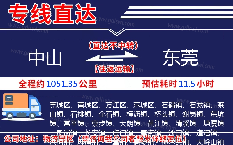 中山到東莞物流公司 中山到東莞物流公司